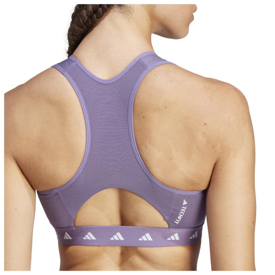 Adidas Γυναικείο μπουστάκι Powerimpact Medium-Support Techfit High-Neck Zip Bra